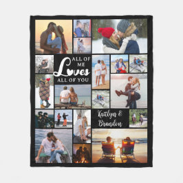 Moderne Paar Liefde Quote 19 Fotocollage Fleece Deken