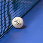 Moderne Paar Naam Datum Zwarte Tekst Pingpongbal