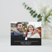 Moderne Paar Pine Tree Foto Plaid Christmas Kaart (Staand voorkant)