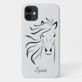 Moderne paard silhouet beeld kunst op lichtgrijs Case-Mate iPhone case