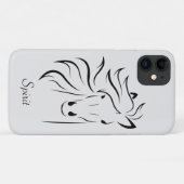 Moderne paard silhouet beeld kunst op lichtgrijs Case-Mate iPhone case (Achterkant (horizontaal))