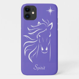 Moderne paard silhouet beeld kunst op periwinkle Case-Mate iPhone case