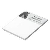 Moderne paard zwart-wit equestrian notitieblok (Linkerzijde)