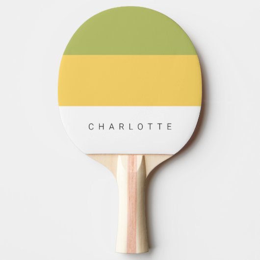 Moderne Paardebloem Drie-Tone met Naam Tafeltennisbatje (Voorkant)