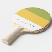 Moderne Paardebloem Drie-Tone met Naam Tafeltennisbatje (Voorkant Gekanteld)