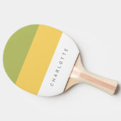 Moderne Paardebloem Drie-Tone met Naam Tafeltennisbatje (Zijkant)