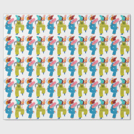 Moderne Paarden Collage Karakter Kunst (Halfglans) Cadeaupapier