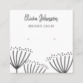 Moderne paardenbloemen sieraden oorbel display vierkante visitekaartje (Voorkant)