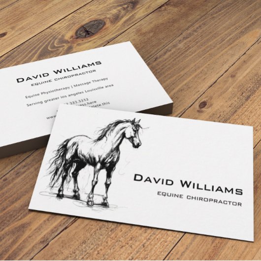 Moderne paardenchiropractor Physiotherapeut Visitekaartje