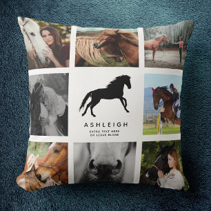 Moderne paardenfotoreportage Equestrian Keepsake Kussen