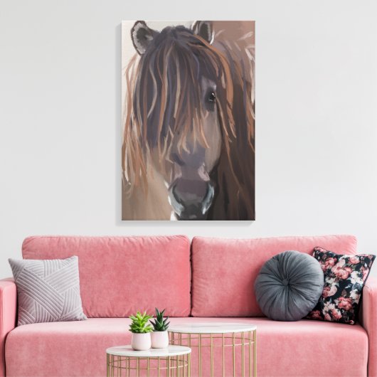 Moderne paardenschildering canvas afdruk (Insitu (Woonkamer))