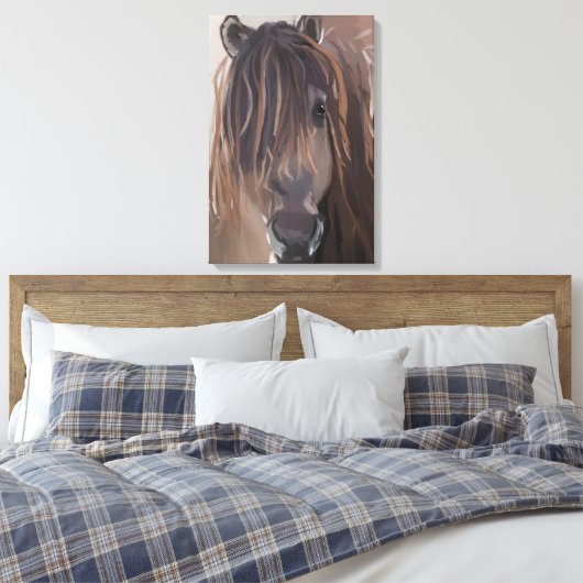 Moderne paardenschildering canvas afdruk (Insitu (Slaapkamer))