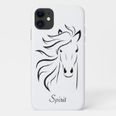 Moderne paardensilhouet afbeelding kunst op wit Case-Mate iPhone case (Achterkant)