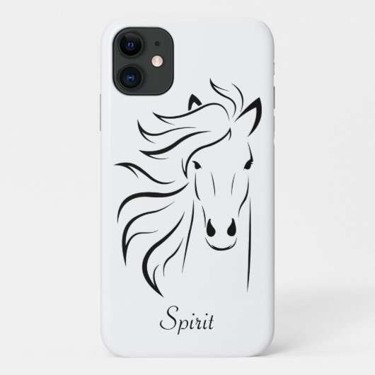 Moderne paardensilhouet afbeelding kunst op wit Case-Mate iPhone case (Achterkant)