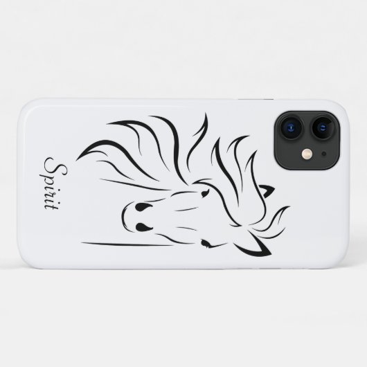 Moderne paardensilhouet afbeelding kunst op wit Case-Mate iPhone case (Achterkant (horizontaal))
