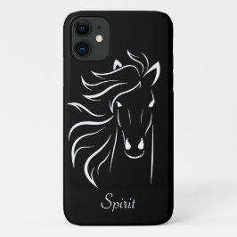 Moderne paardensilhouet afbeelding kunst op zwart Case-Mate iPhone case