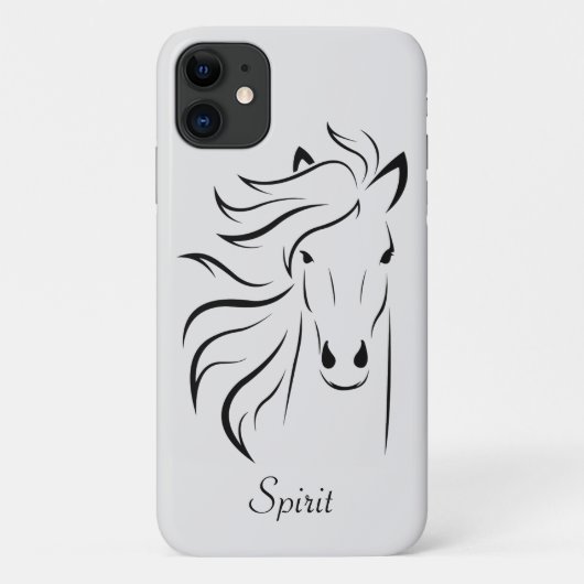 Moderne paardensilhouette afbeelding kunst op lich Case-Mate iPhone case (Achterkant)