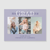 Moderne Paars Afstuderen voor drie fotocollage (Voorkant)
