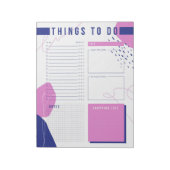 Moderne Paars-Blauwe dingen om een lijst van Notit Notitieblok (Linkerzijde)