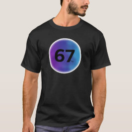 Moderne Paars Blauwe Nevel 67 Cirkel Slogan T-shir T-shirt