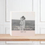 Moderne Paars Foto roze & grijze Perosnische naam Houten Kist Print<br><div class="desc">Moderne Paars Foto roze & grijze Perosnische naam</div>