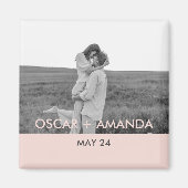 Moderne Paars Foto roze & grijze Perosnische naam Magneet (Voorkant)