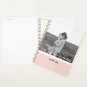 Moderne Paars Foto roze & grijze Perosnische naam Planner (Display)
