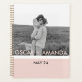 Moderne Paars Foto roze & grijze Perosnische naam Planner (Voorkant)