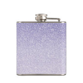 Moderne Paars Glitter heeft persoonlijke naam Heupfles (Achterkant)