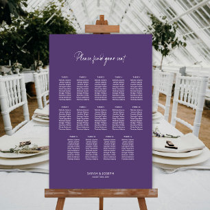 Moderne Paarse 14 Tafel Trouwstoel Grafiek Poster