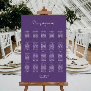 Moderne Paarse 20 Tafel Trouwstoel Grafiek Poster