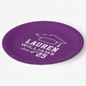 Moderne Paarse Aangepaste Graduatie Partij Papieren Bordje (Gekanteld)