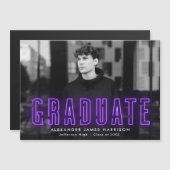 Moderne Paarse aankondiging Afstuderen Neon Foto (Voorkant / Achterkant)