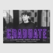 Moderne Paarse aankondiging Afstuderen Neon Foto (Voorkant)
