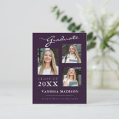 Moderne Paarse aankondiging van het Manuscript Afs Briefkaart (Staand voorkant)