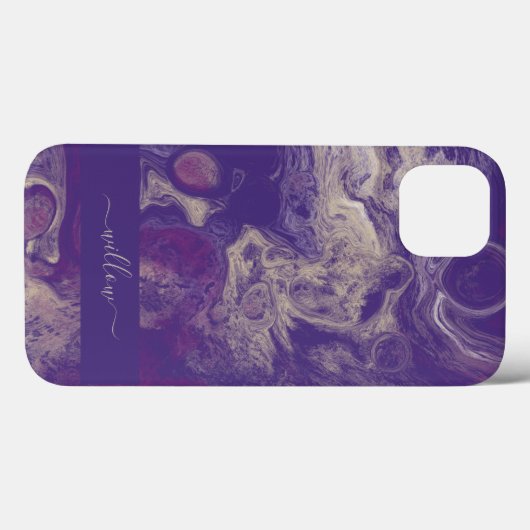 Moderne Paarse Abstracte kunstschilderkunst monogr Case-Mate iPhone Case (Achterkant (horizontaal))
