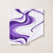 Moderne Paarse Abstracte Lint Wervelingen Zomer Bad Handdoek (Wasdoekje)