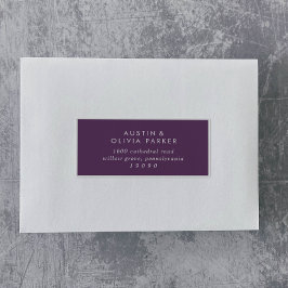 Moderne Paarse Adresetiketten voor bruiloft Sticker