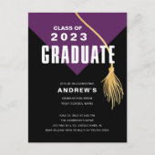 Moderne Paarse Afstudeerder Pet Briefkaart (Voorkant)
