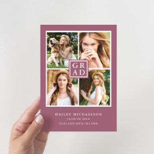 Moderne Paarse Afstudeerder voor fotocollage op ch Kaart