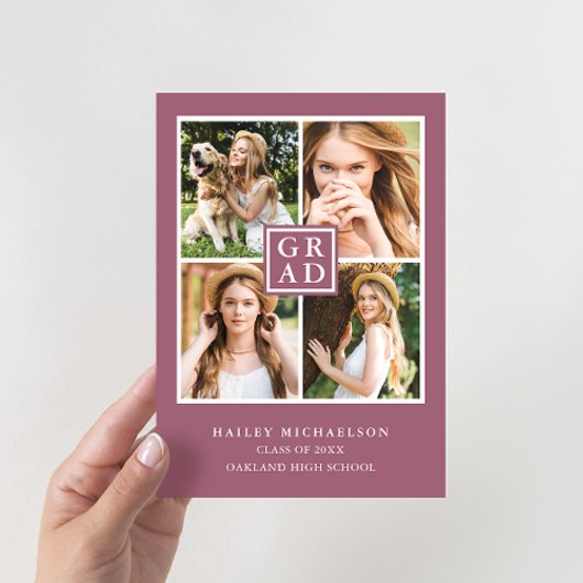 Moderne Paarse Afstudeerder voor fotocollage op ch Kaart