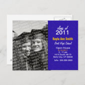 Moderne Paarse Afstudeerders Kaart (Voorkant / Achterkant)