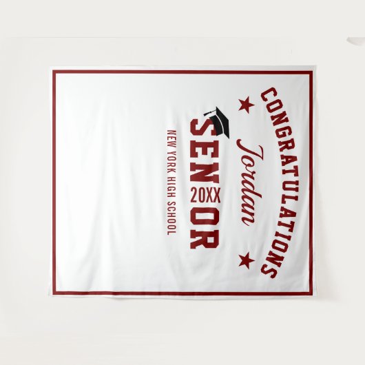 Moderne Paarse Afstudeerfeest Foto Achtergrond Wandkleed (Voorkant (horizontaal))