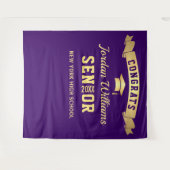 Moderne paarse afstudeerfeest foto achtergrond wandkleed (Voorkant (horizontaal))