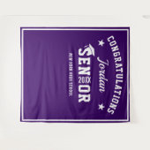 Moderne Paarse Afstudeerfoto Booth Achtergrond Wandkleed (Voorkant (horizontaal))