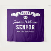 Moderne Paarse Afstuderen Foto Booth-achtergrond Wandkleed (Voorkant (horizontaal))