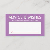 Moderne Paarse Afstuderen Student Afstudeerfeest Advieskaart (Voorkant)