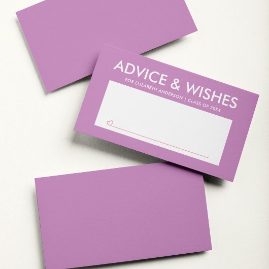 Moderne Paarse Afstuderen Student Afstudeerfeest Advieskaart