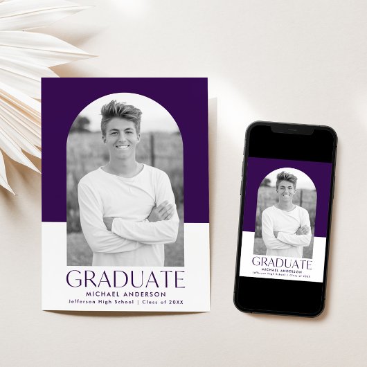 Moderne Paarse Afstuderen van de Band van het Blok Aankondiging