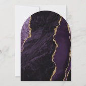 Moderne Paarse Agaat Chic Script Arch Shape Weddin Kaart (Achterkant)